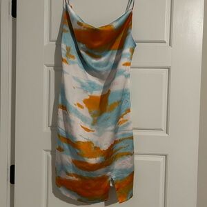 SHEIN Slit Hem Tie Dye Dress EUC